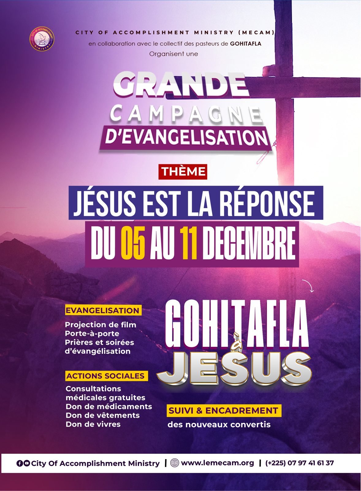 Affiche de la campagne Gohitafla à Jésus, 5 – 11 décembre 2026