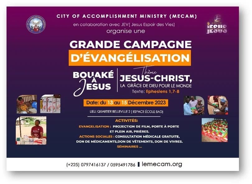 Affiche de la campagne Bouaké à Jésus
