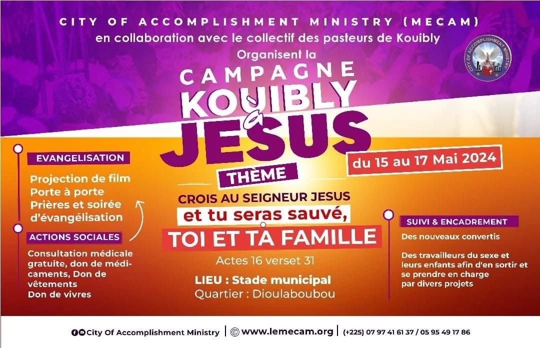 Affiche de la campagne Kouibly à Jésus