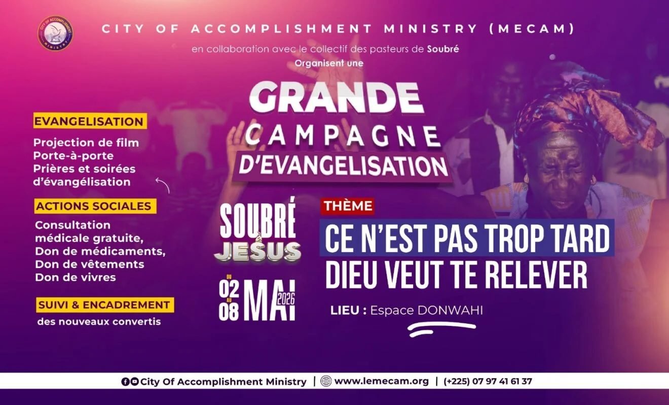 Affiche de la campagne Soubré à Jésus