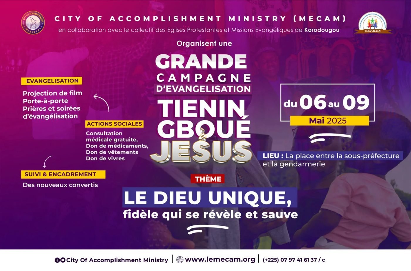 Affiche de la campagne Tieniéngboué à Jésus
