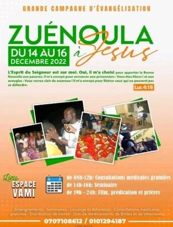 Affiche de la campagne Zuénoula à Jésus